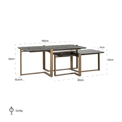 Richmond Interiors 2er Set Couchtisch Sterling
