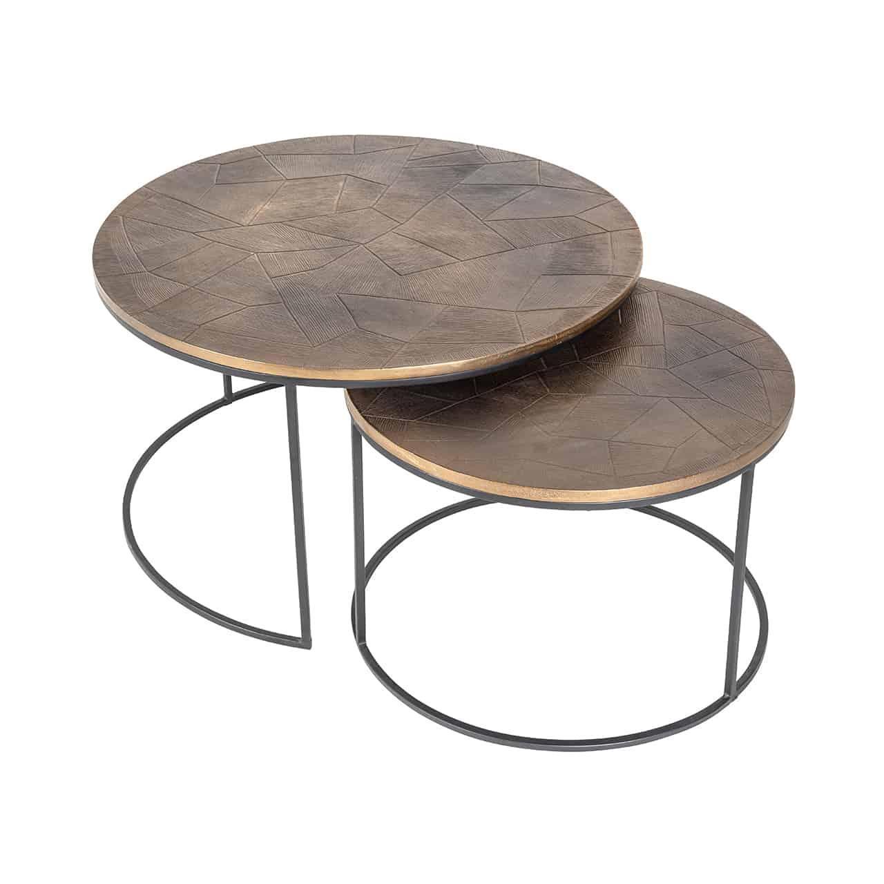 Richmond Interiors 2er Set Couchtisch Tulum | ø 80 cm