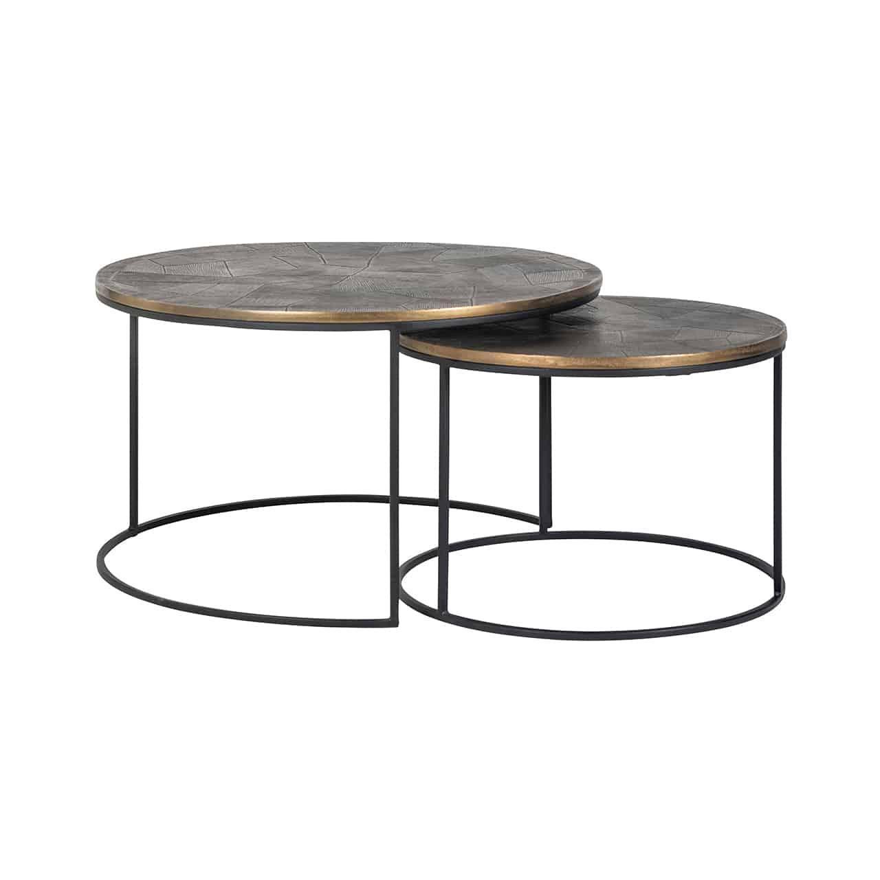 Richmond Interiors 2er Set Couchtisch Tulum | ø 80 cm