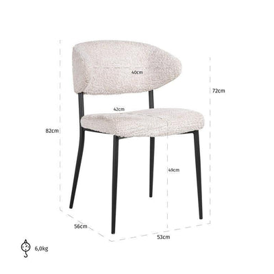 Richmond Interiors 2er Set Esszimmerstuhl Bea | Cream