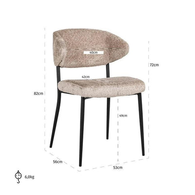 Richmond Interiors 2er Set Esszimmerstuhl Bea | Nature
