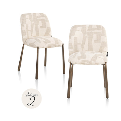 Richmond Interiors 2er Set Esszimmerstuhl Lana | beige