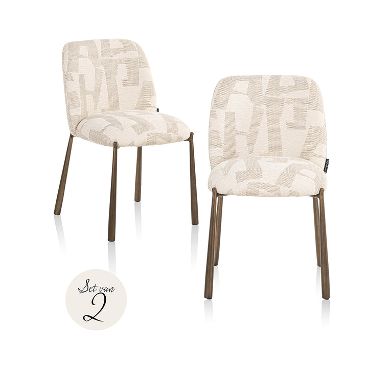 Richmond Interiors 2er Set Esszimmerstuhl Lana | beige