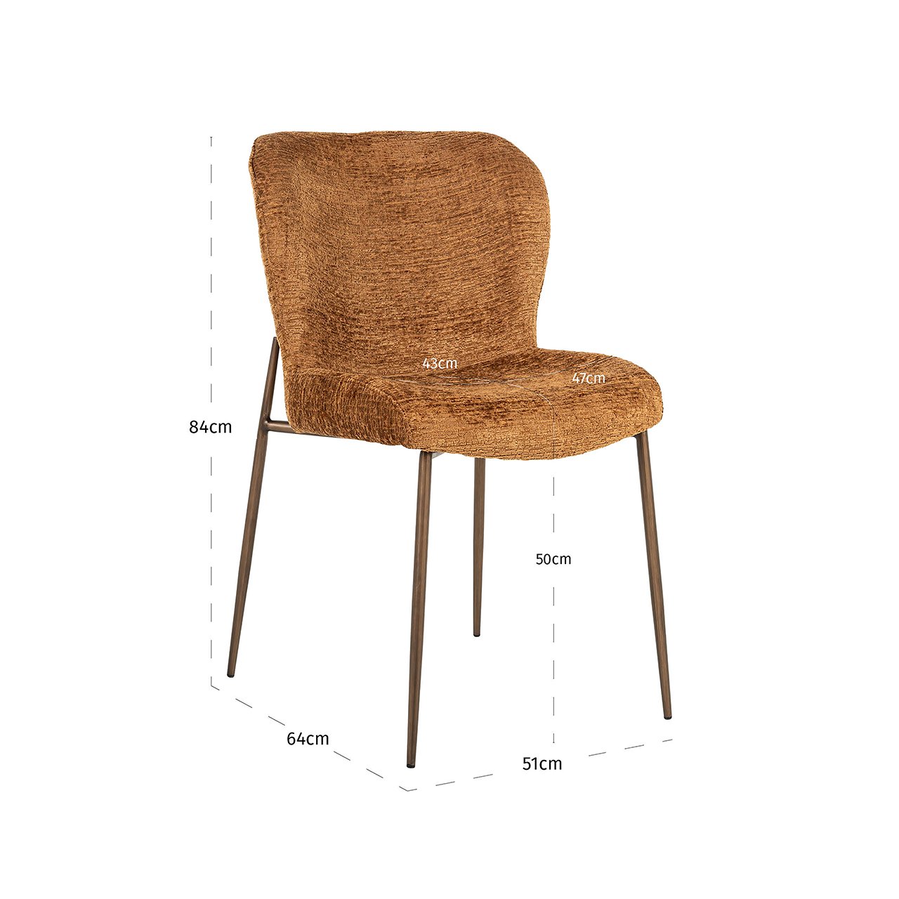 Richmond Interiors 2er Set Esszimmerstuhl Odarby | cognac