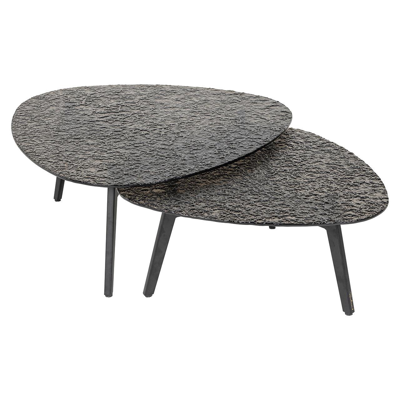 Richmond Interiors 2er Set Glas-Couchtisch Riley