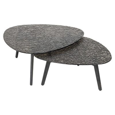 Richmond Interiors 2er Set Glas-Couchtisch Riley