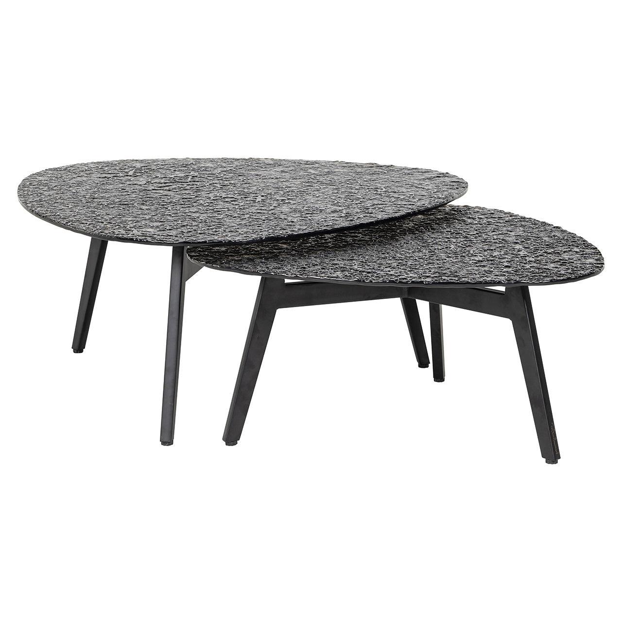 Richmond Interiors 2er Set Glas-Couchtisch Riley