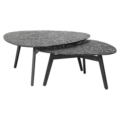 Richmond Interiors 2er Set Glas-Couchtisch Riley