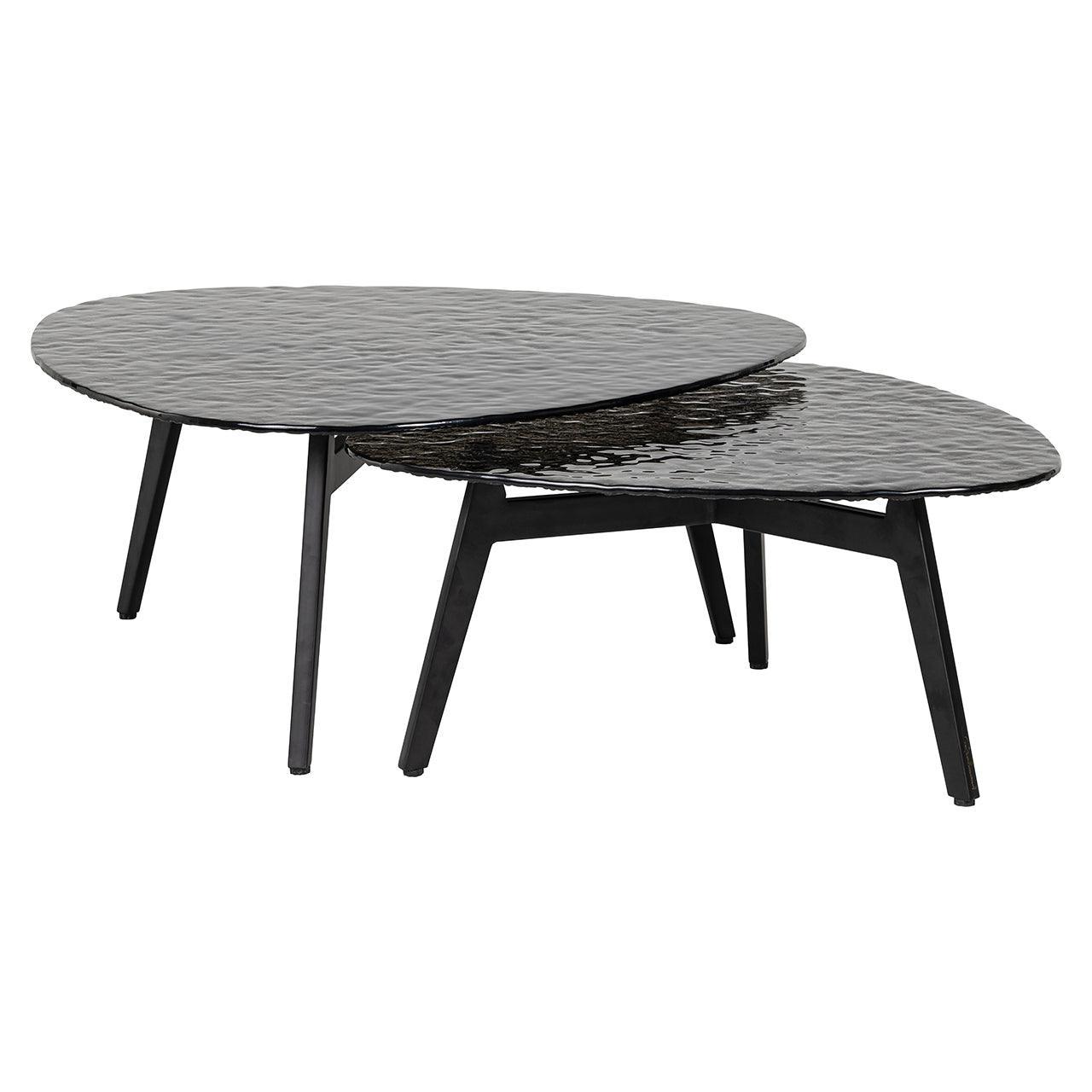 Richmond Interiors 2er Set Glas-Couchtisch Riley