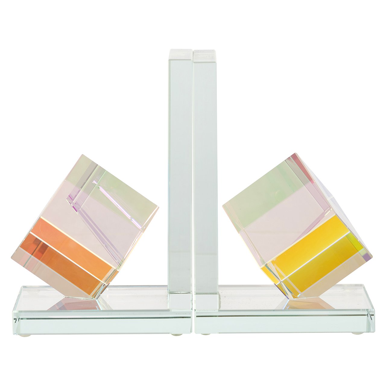 Richmond Interiors 2er Set Kristall-Buchstützen Blocks