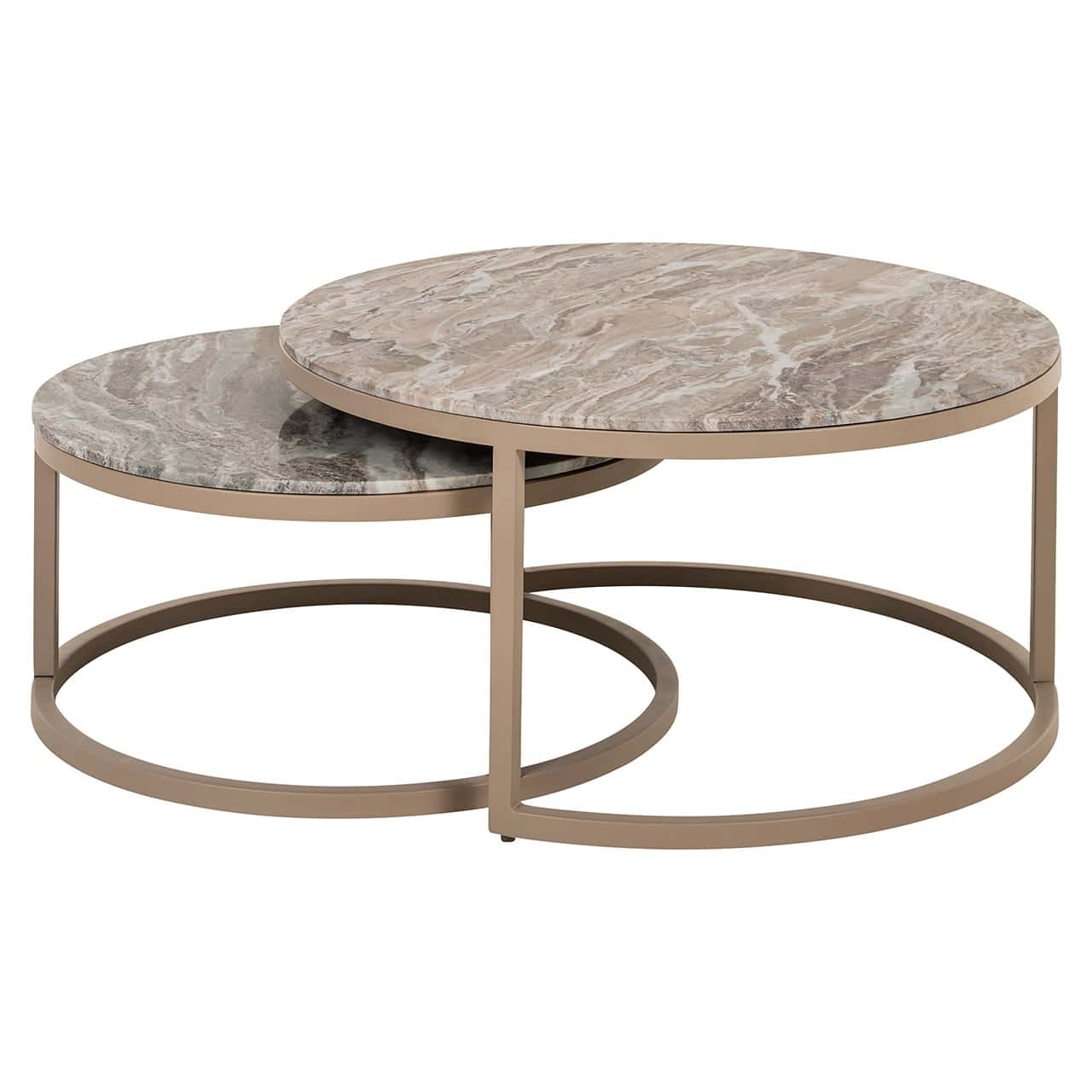 Richmond Interiors 2er Set Marmor-Couchtisch Fairfax