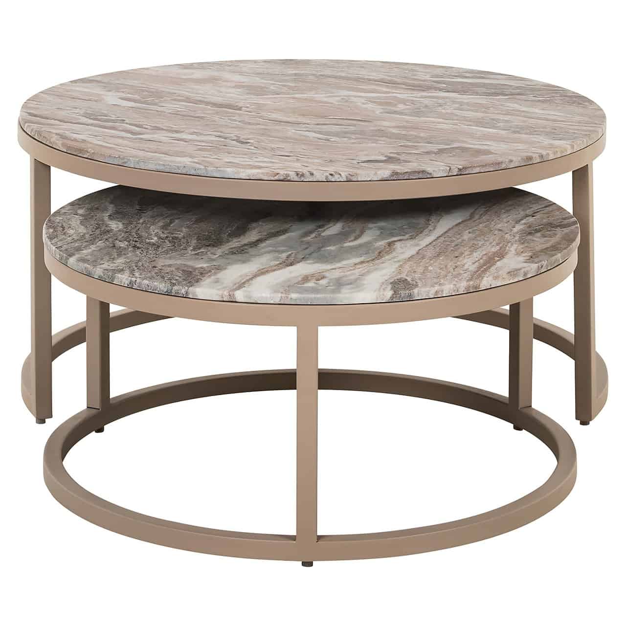 Richmond Interiors 2er Set Marmor-Couchtisch Fairfax