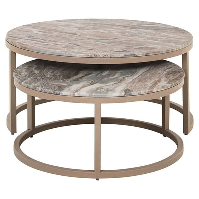 Richmond Interiors 2er Set Marmor-Couchtisch Fairfax