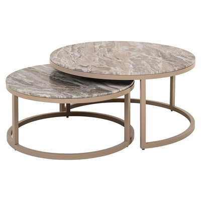 Richmond Interiors 2er Set Marmor-Couchtisch Fairfax