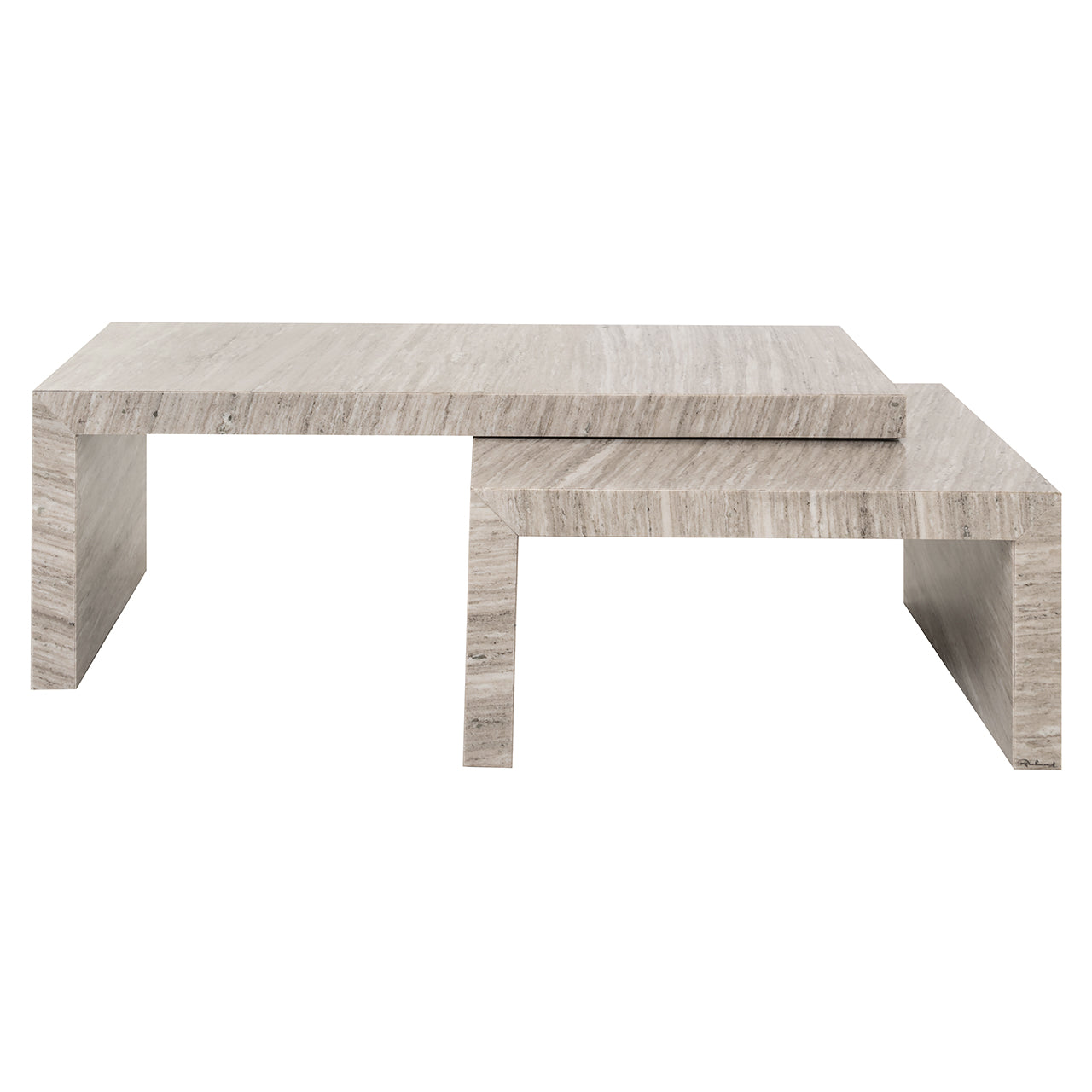 Richmond Interiors 2er Set Marmor-Couchtisch Novaz | Sand