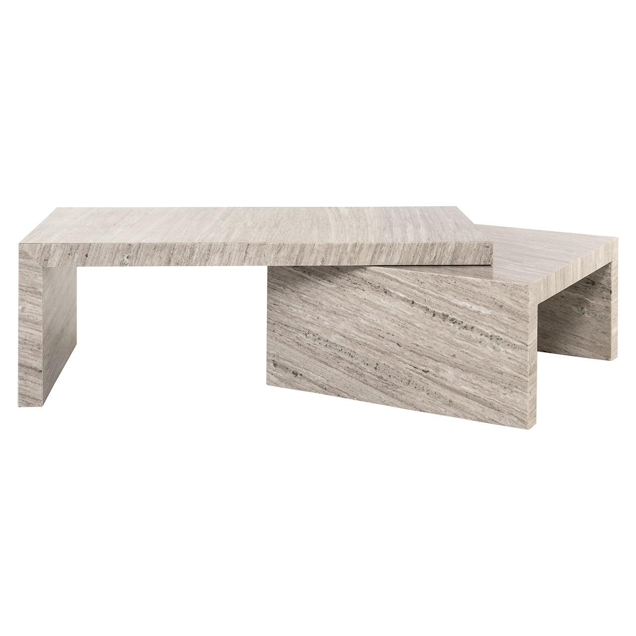 Richmond Interiors 2er Set Marmor-Couchtisch Novaz | Sand