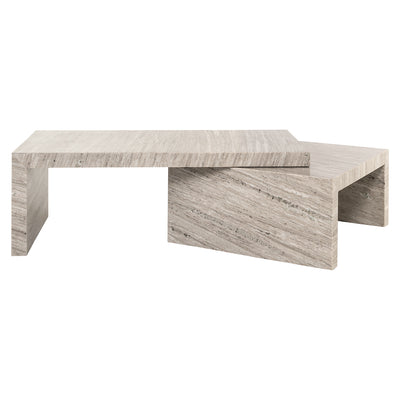 Richmond Interiors 2er Set Marmor-Couchtisch Novaz | Sand