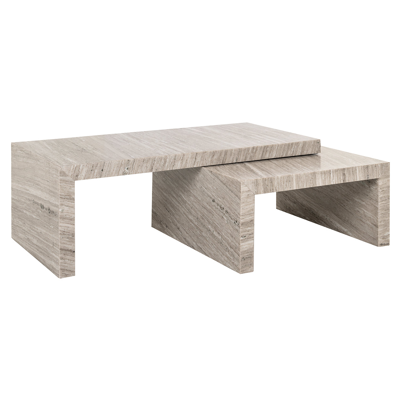 Richmond Interiors 2er Set Marmor-Couchtisch Novaz | Sand