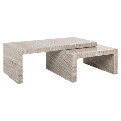 Richmond Interiors 2er Set Marmor-Couchtisch Novaz | Sand