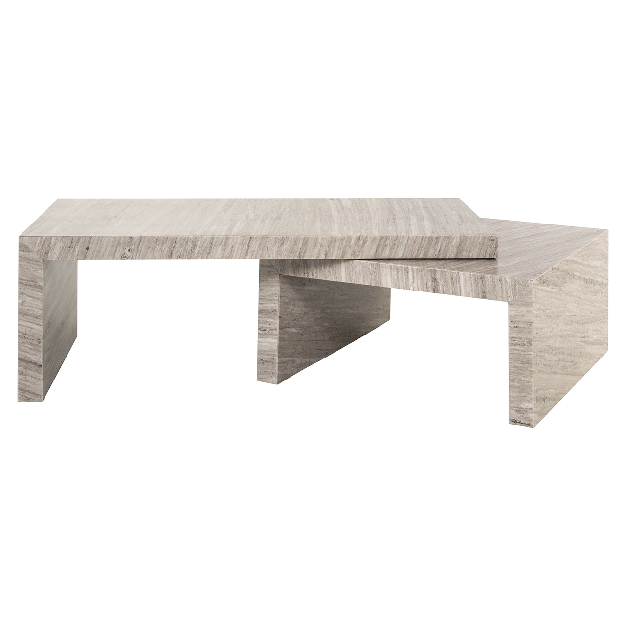 Richmond Interiors 2er Set Marmor-Couchtisch Novaz | Sand