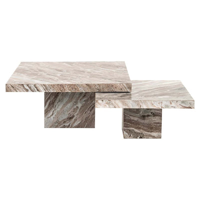 Richmond Interiors 2er Set Marmor-Couchtisch Rashford
