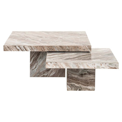 Richmond Interiors 2er Set Marmor-Couchtisch Rashford