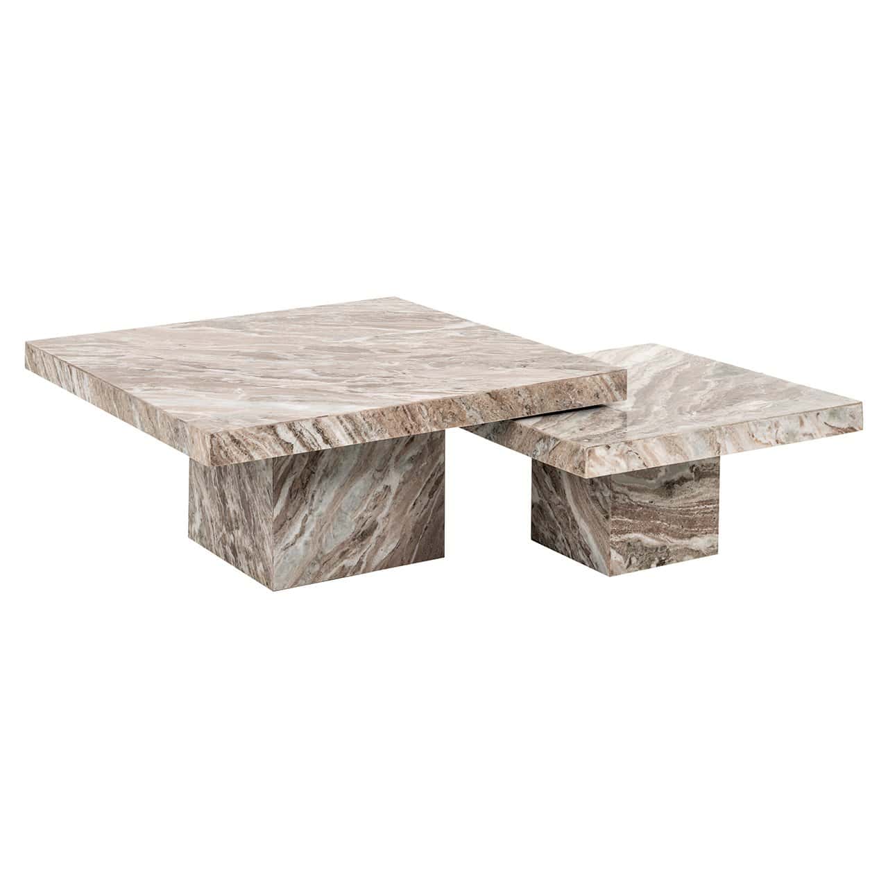 Richmond Interiors 2er Set Marmor-Couchtisch Rashford