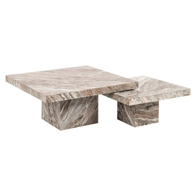 Richmond Interiors 2er Set Marmor-Couchtisch Rashford