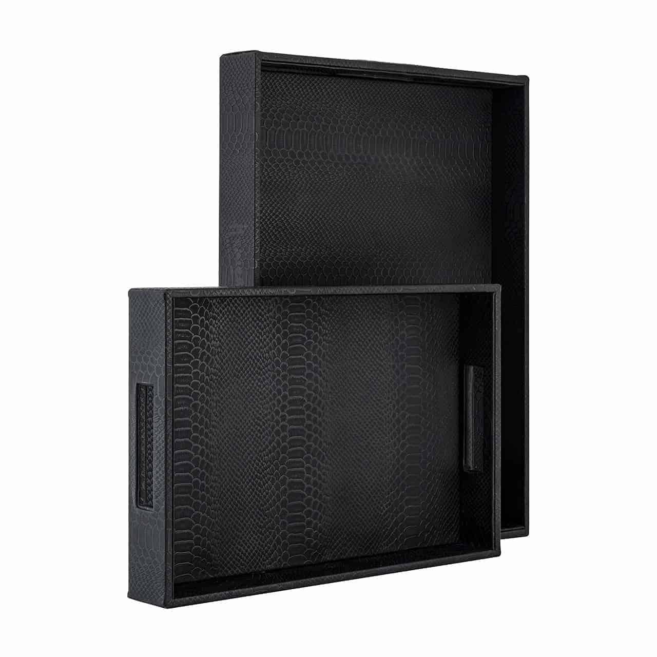 Richmond Interiors 2er Set Serviertabletts Blane | schwarz