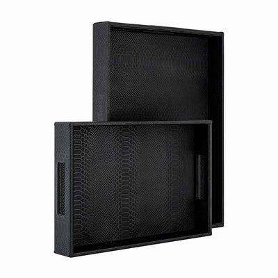 Richmond Interiors 2er Set Serviertabletts Blane | schwarz