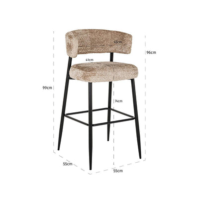 Richmond Interiors 2er Set Teddy-Barhocker Counterstuhl Rochelle | Nature