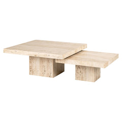 Richmond Interiors 2-piece set travertine coffee table La Cantera