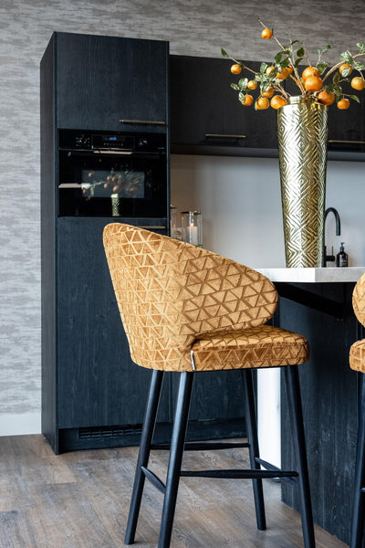 Richmond Interiors Barhocker Counterstuhl Indigo | gold