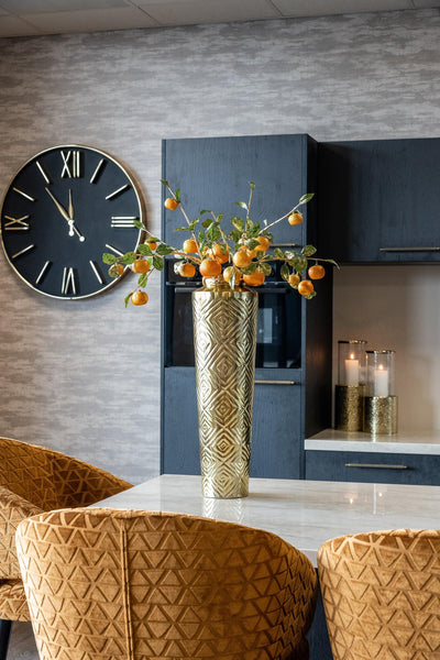 Richmond Interiors Barhocker Counterstuhl Indigo | gold