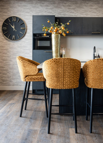 Richmond Interiors Barhocker Counterstuhl Indigo | gold