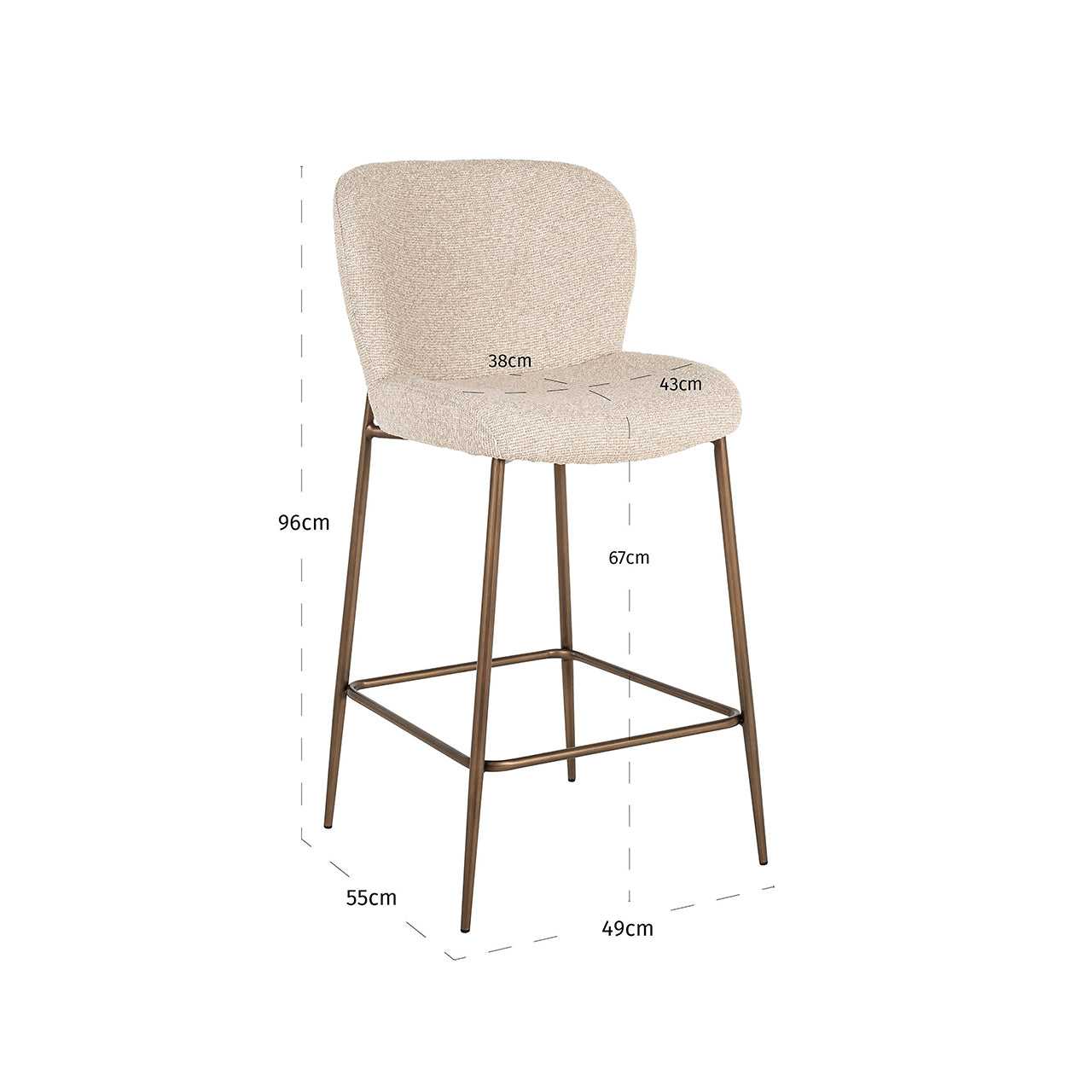 Richmond Interiors Barhocker Counterstuhl Odarby | biscotti