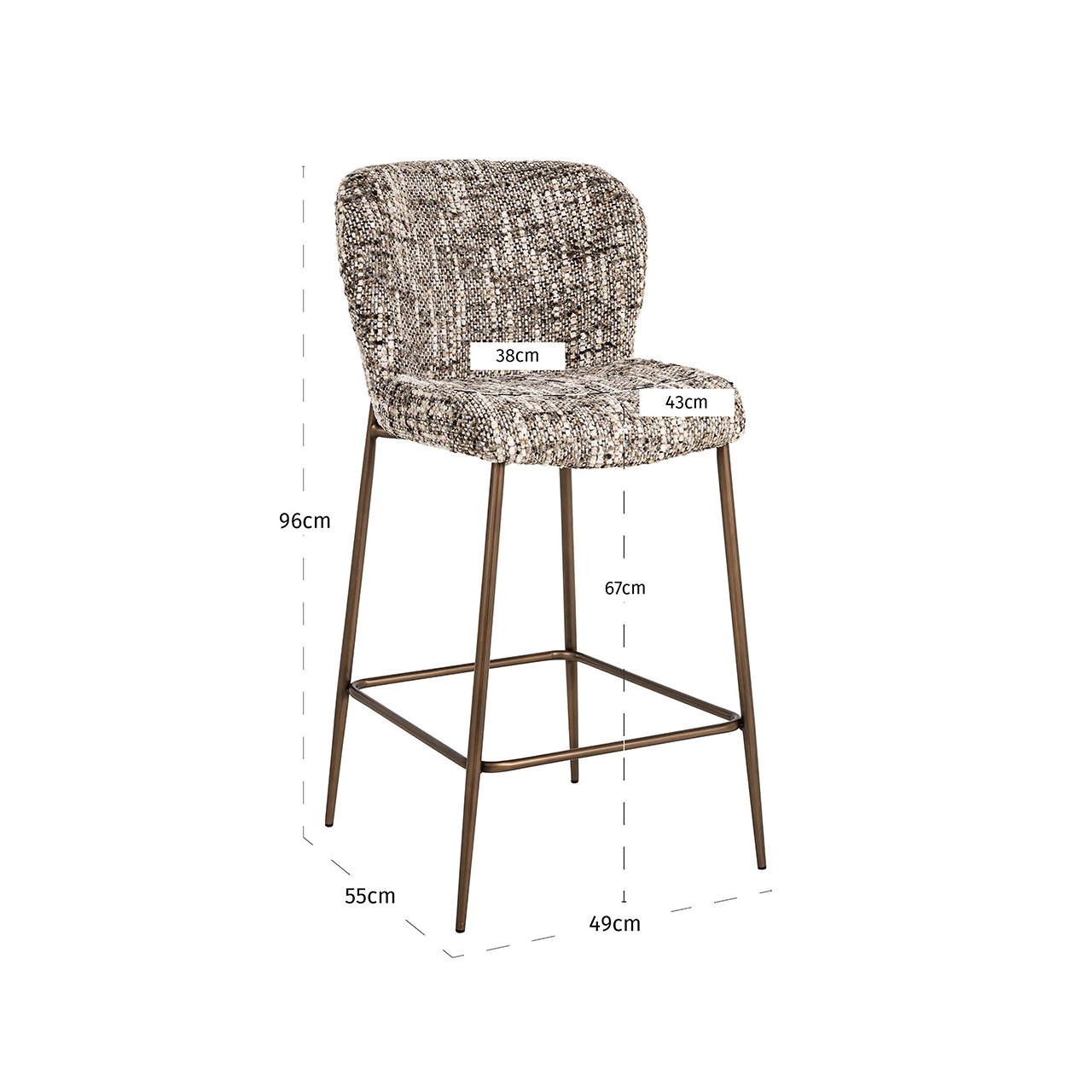 Richmond Interiors Barhocker Counterstuhl Odarby | greige