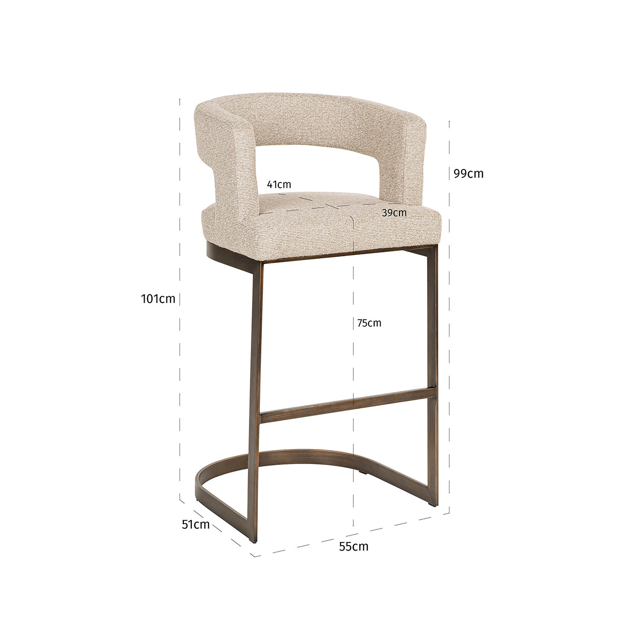 Richmond Interiors Barhocker Ellis | Cremé