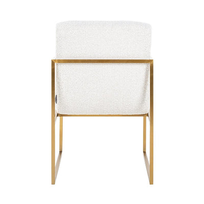 Richmond Interiors Bouclé-Esszimmerstuhl Lizzy | Weiß Brushed Gold