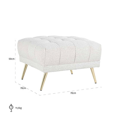 Richmond Interiors Bouclé-Hocker Huxley | Weiß