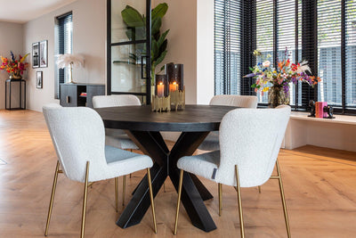 Richmond Interiors Bouclé-Stuhl Odessa | Weiß