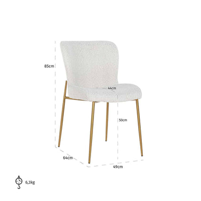 Richmond Interiors Bouclé-Stuhl Odessa | Weiß