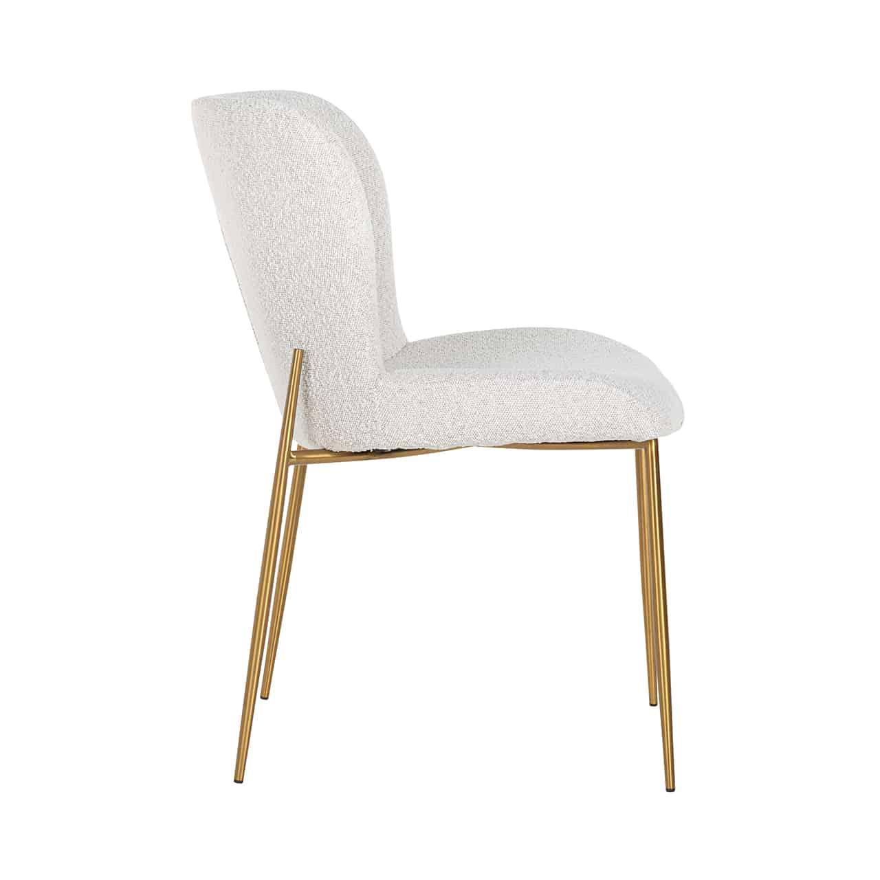 Richmond Interiors Bouclé-Stuhl Odessa | Weiß
