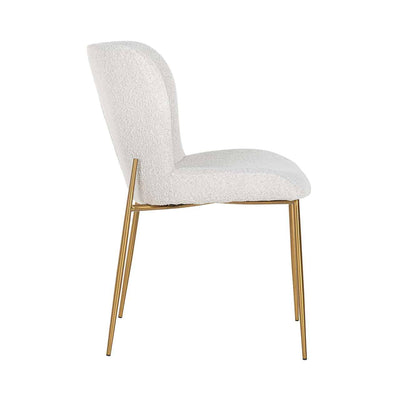Richmond Interiors Bouclé-Stuhl Odessa | Weiß