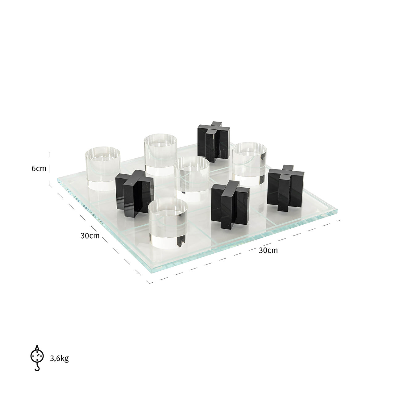 Richmond Interiors Brettspiel Tic Tac Toe aus Glas