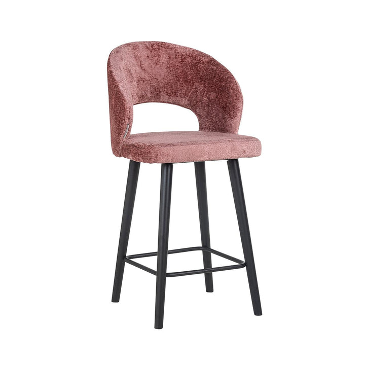 Richmond Interiors Chenille-Barhocker Counterstuhl Savoy | rosé