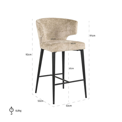 Richmond Interiors Chenille Barhocker Counterstuhl Taylor | Desert