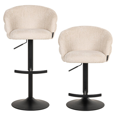Richmond Interiors Chenille Dreh-Barhocker Nikki höhenverstellbar | beige