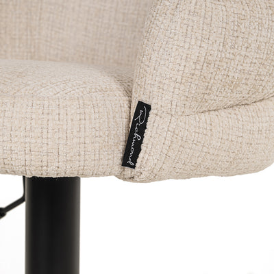 Richmond Interiors Chenille Dreh-Barhocker Nikki höhenverstellbar | beige