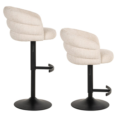 Richmond Interiors Chenille Dreh-Barhocker Nikki höhenverstellbar | beige